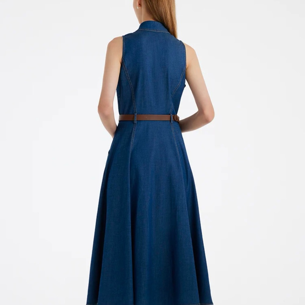 Goelia denim dress w belt - Picture 6 of 16